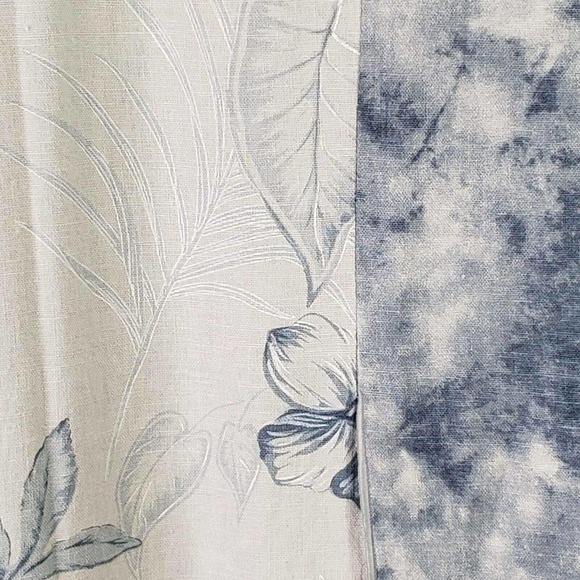 Vintage Jacque-E 100% Linen Maxi Dress Lagenlook Size Medium Blue Floral Resort - Picture 8 of 11